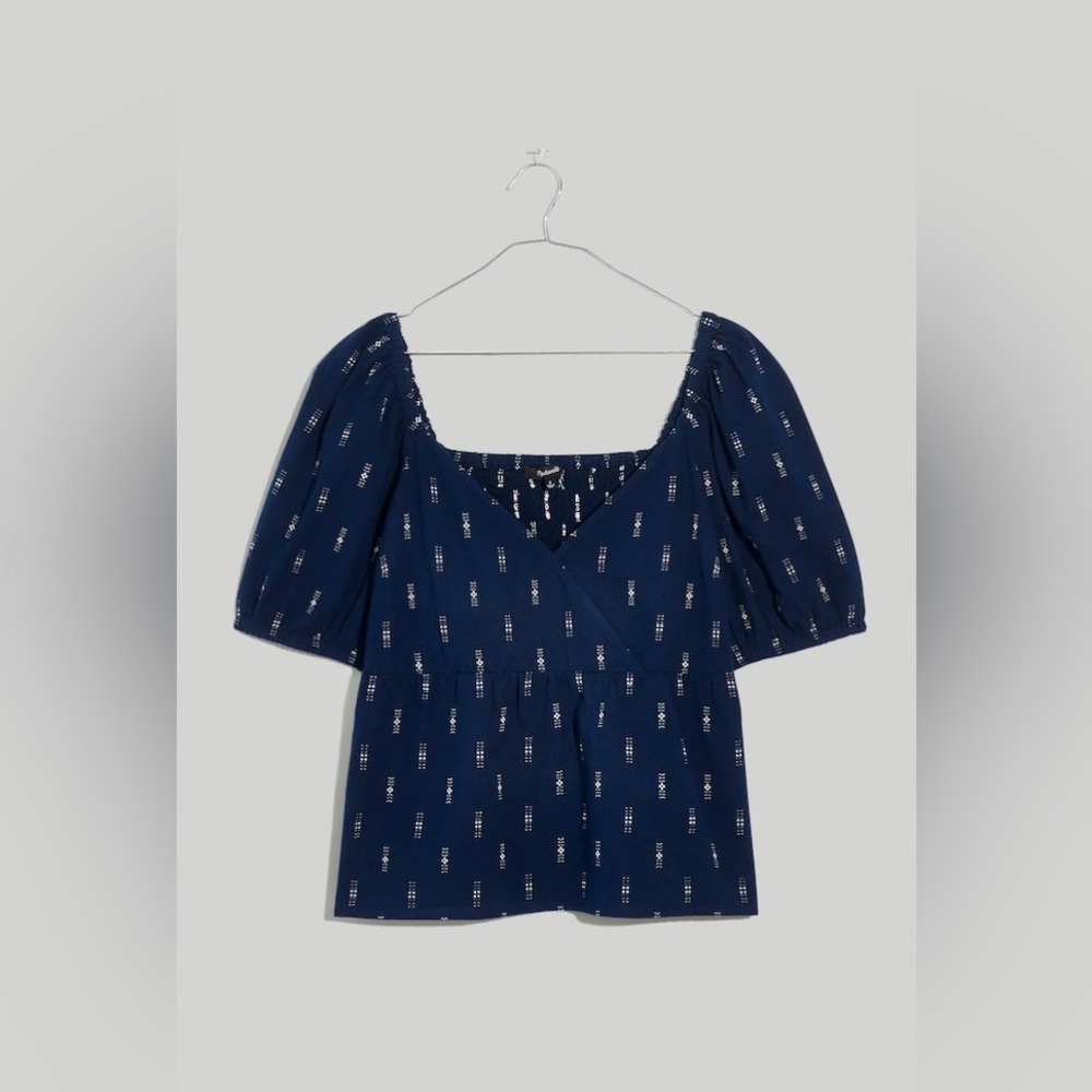 Madewell, Jacquard Puff-Sleeve Empire Top, S,